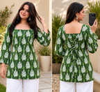 Women Printed Pure Cotton Bell Sleeve Tunic