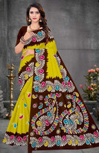 Women’s Printed Pure Cotton Hand Batik Print Saree