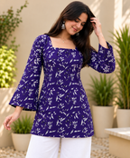 Women Printed Pure Cotton Bell Sleeve Tunic