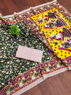 Mulmul Cotton Kalamkari Hand Block Print Saree