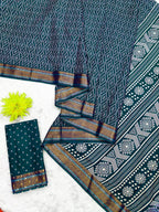 Bandhni Printed Elegance Mulmul Cotton Zari Border Saree