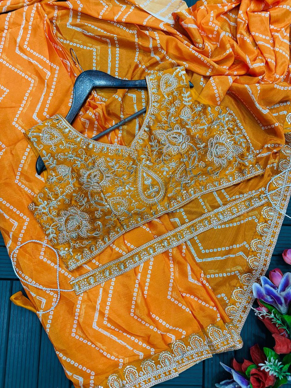 Embroidered Sequin Jacket with Ready-to-Wear Saree and Belt