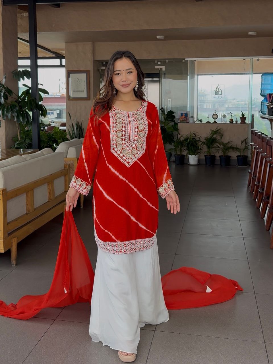 Festive Rani Pink Kurta Set with Peacock Embroidery & Gota Work