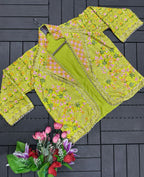 Designer Mehndi Green 3-Piece Palazzo Set with Heavy Embroidered Jacket