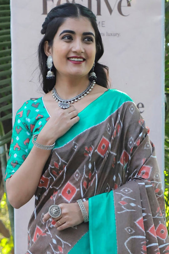 Abstract Mulmul Cotton Printed Saree