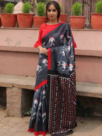 Mulmul Cotton Ikkat Print Saree