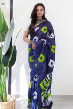 Mulmul Cotton Tie-dye Printed Saree