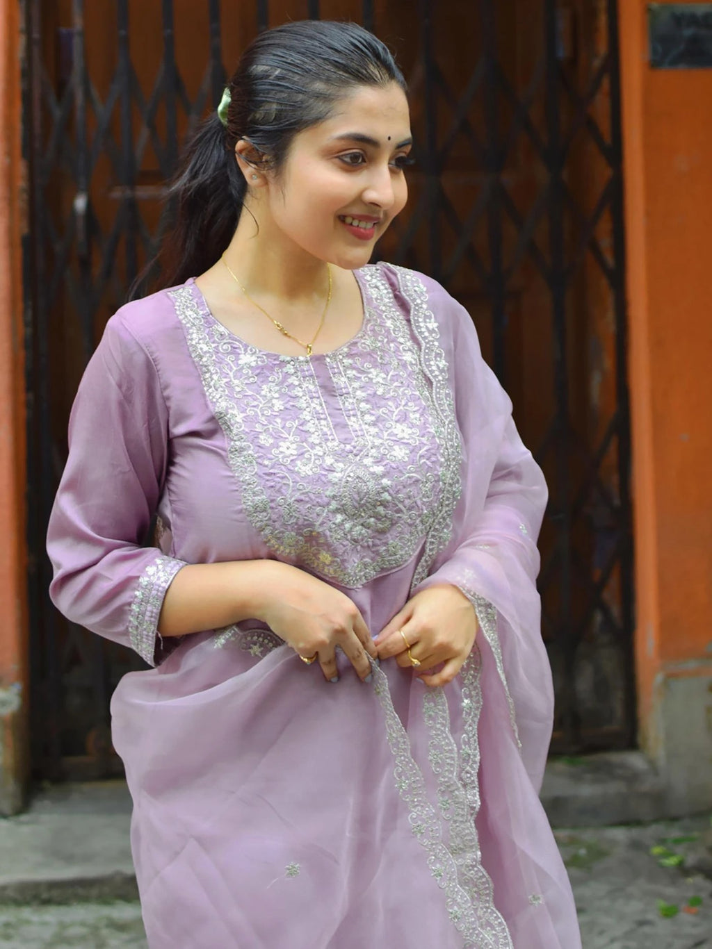 Cotton Silk Embroidered Kurta Set with Dupatta Set