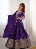 Chinnon Embroidered Sequins Lace Lehenga with Dupatta Set