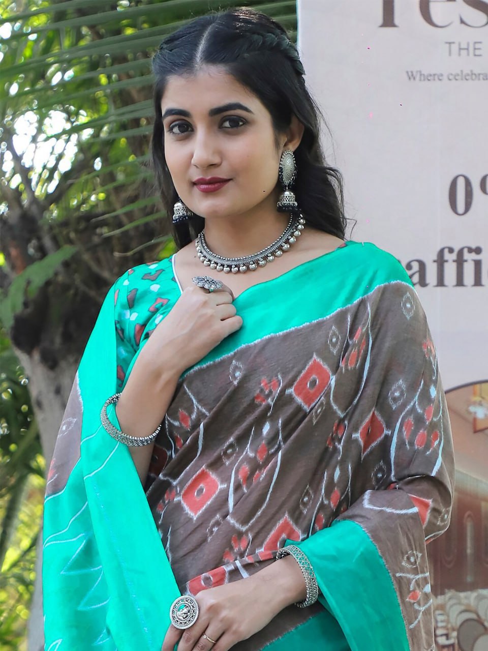 Abstract Mulmul Cotton Printed Saree