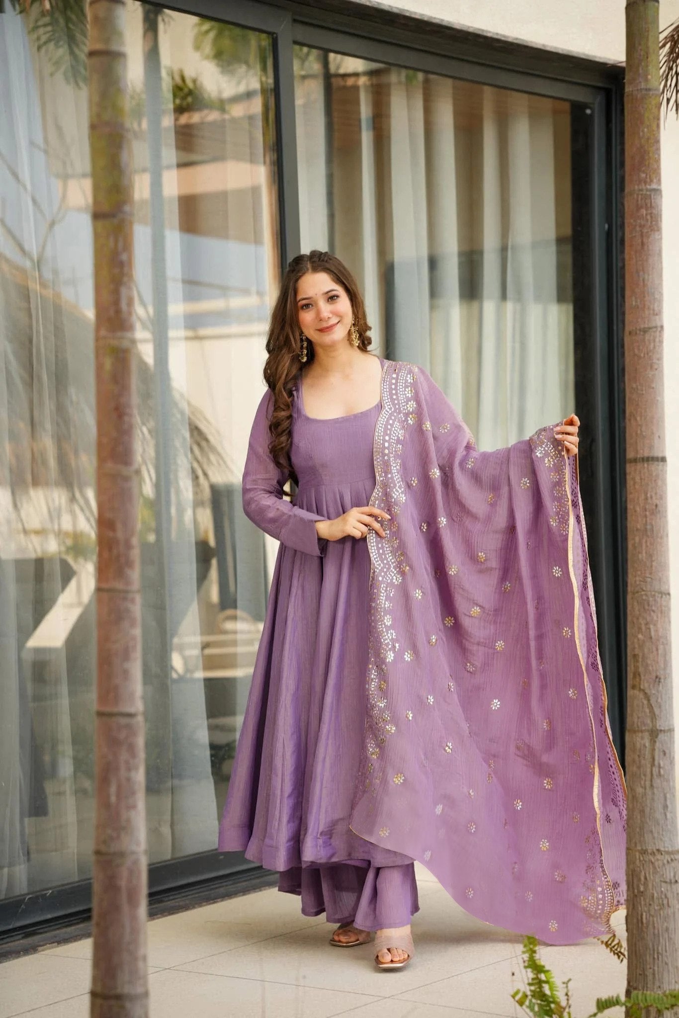 Vichitra Silk Women's Embroidered Kurta Set with Dupatta