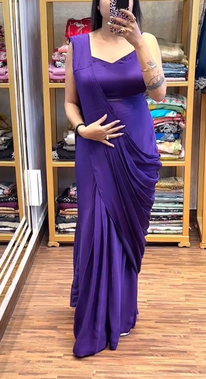 Ready-to-Wear Saree with Embroidered Sequin Jacket and Belt
