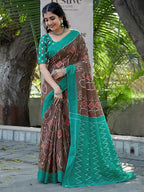 Abstract Mulmul Cotton Printed Saree