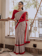 Mulmul Cotton Block Printed Saree
