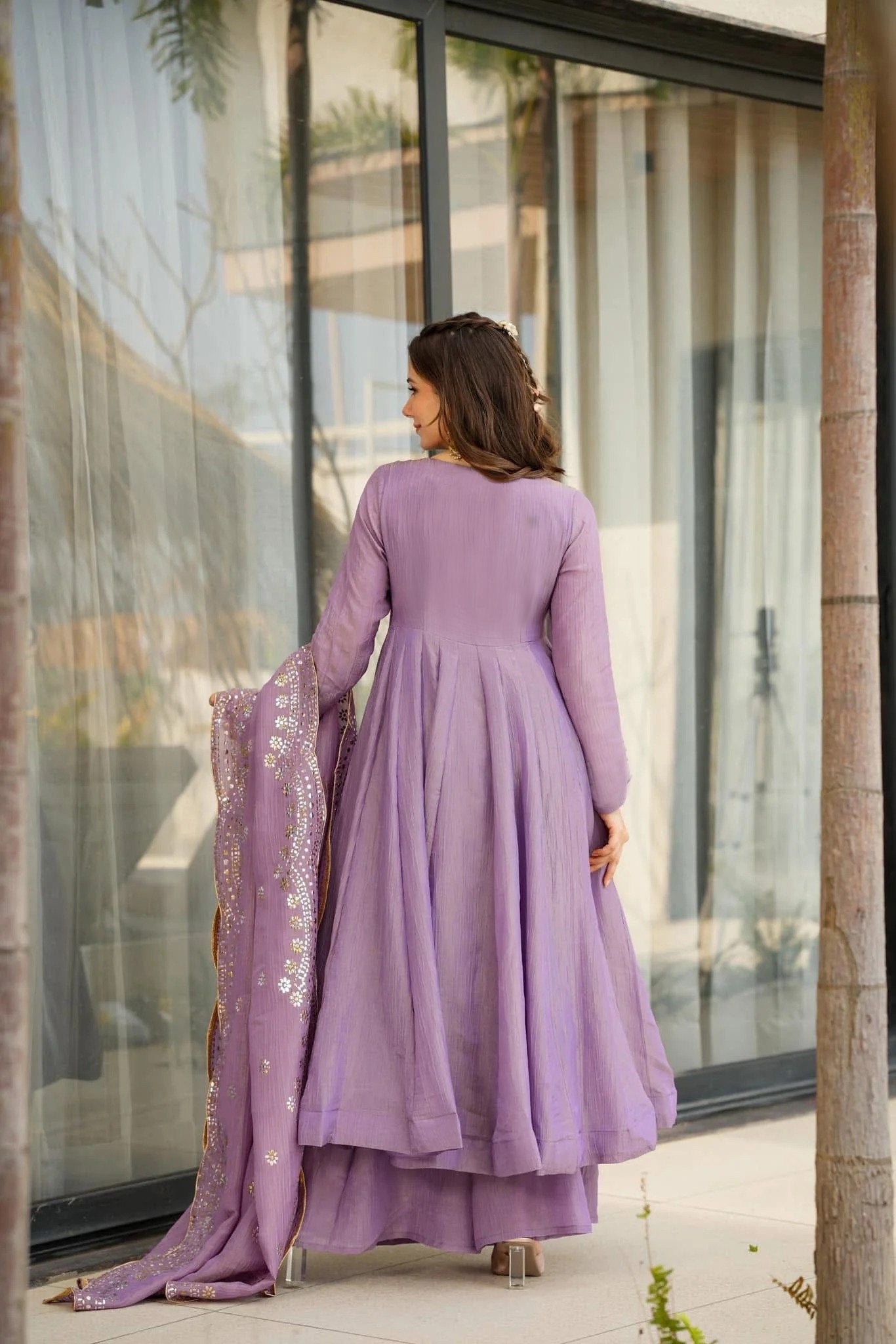 Vichitra Silk Women's Embroidered Kurta Set with Dupatta