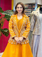 Royal Embroidered Gown & Jacket Set | Ready to Wear Festive Gown