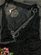Embroidered Sequin Jacket with Ready-to-Wear Saree and Belt