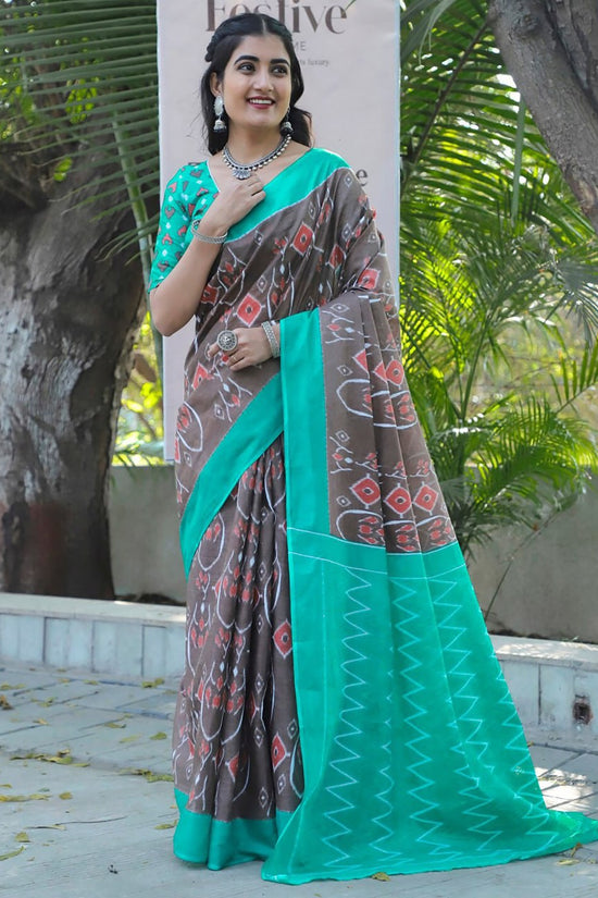 Abstract Mulmul Cotton Printed Saree