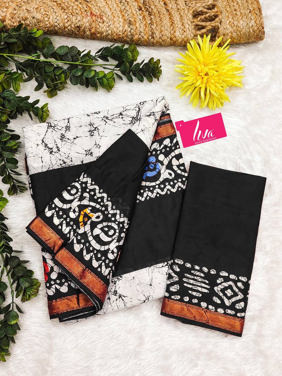 Elegance Mulmul Cotton Zari Border Printed Saree