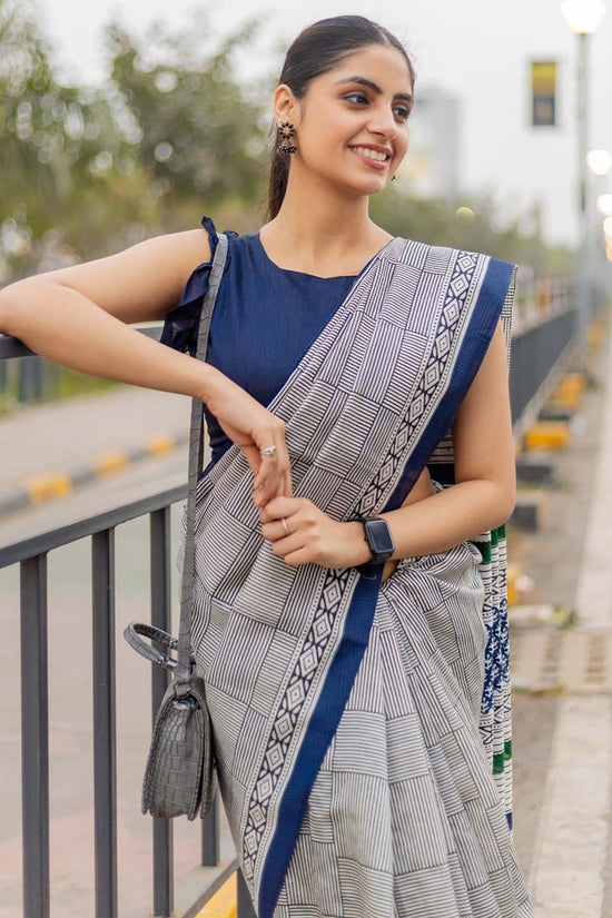 Printed  Mulmul Cotton Saree for Woman