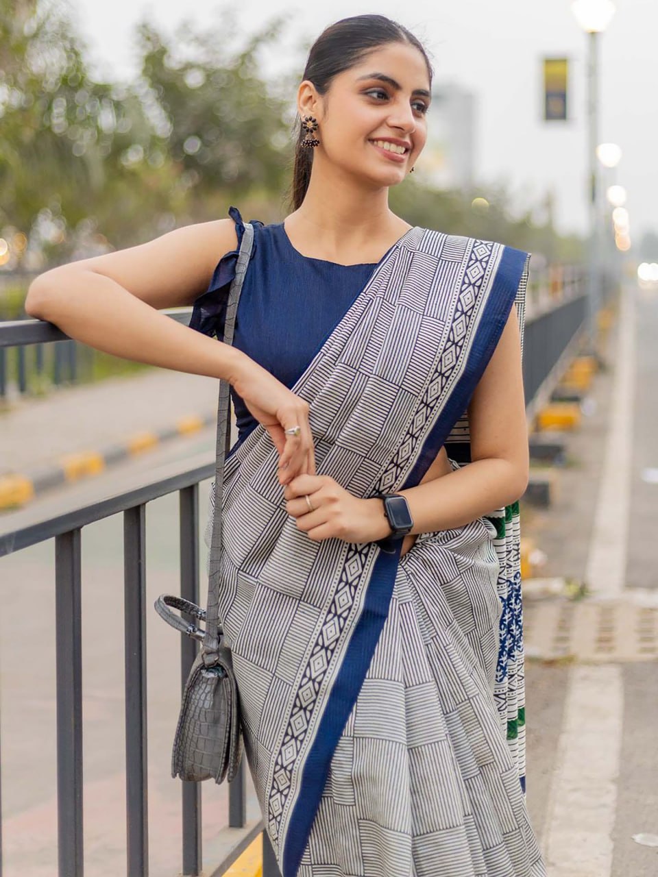 Printed  Mulmul Cotton Saree for Woman