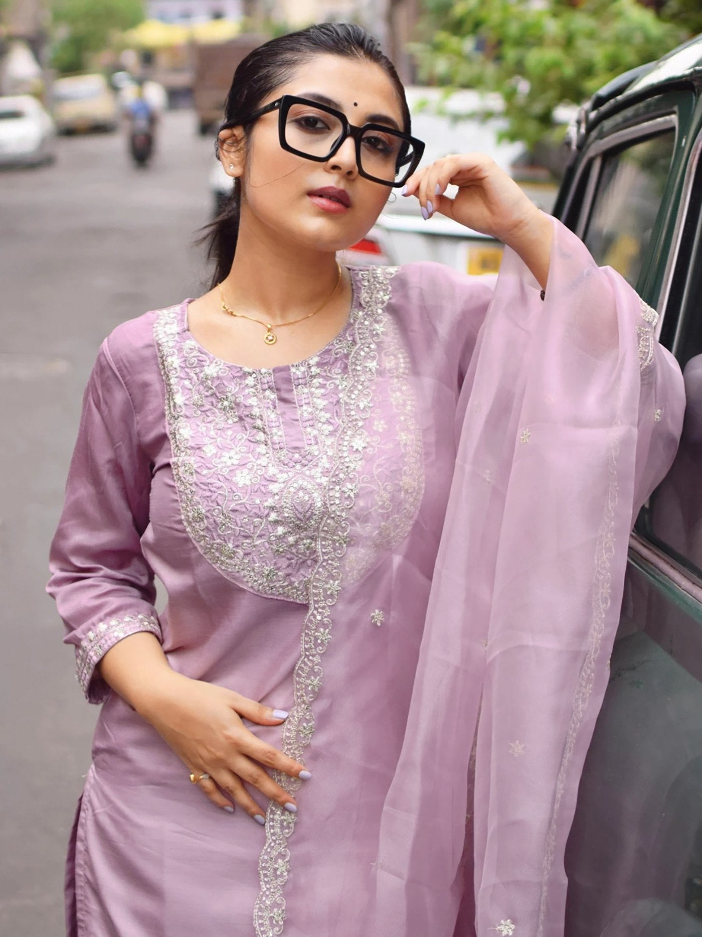 Cotton Silk Embroidered Kurta Set with Dupatta Set