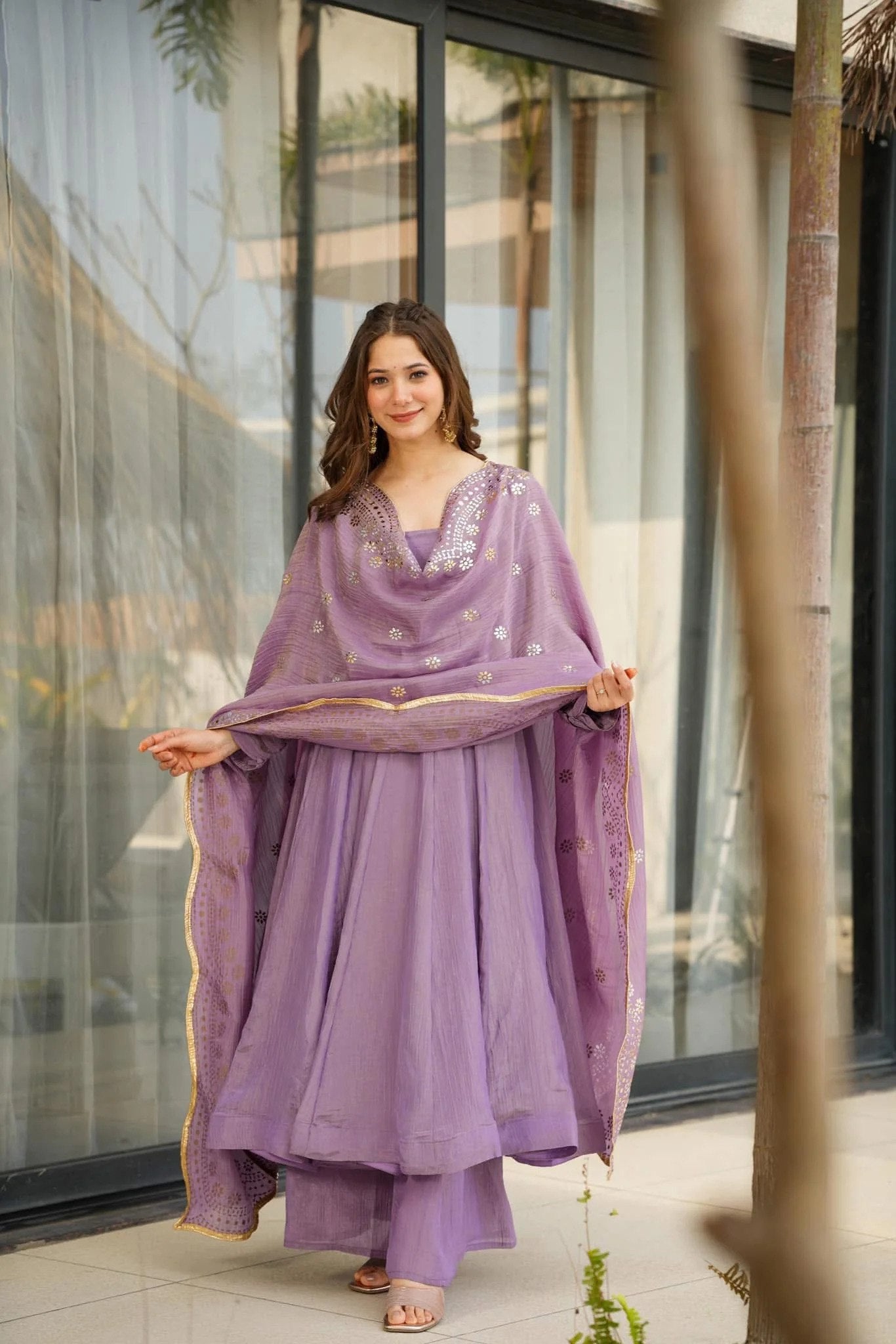 Vichitra Silk Women's Embroidered Kurta Set with Dupatta