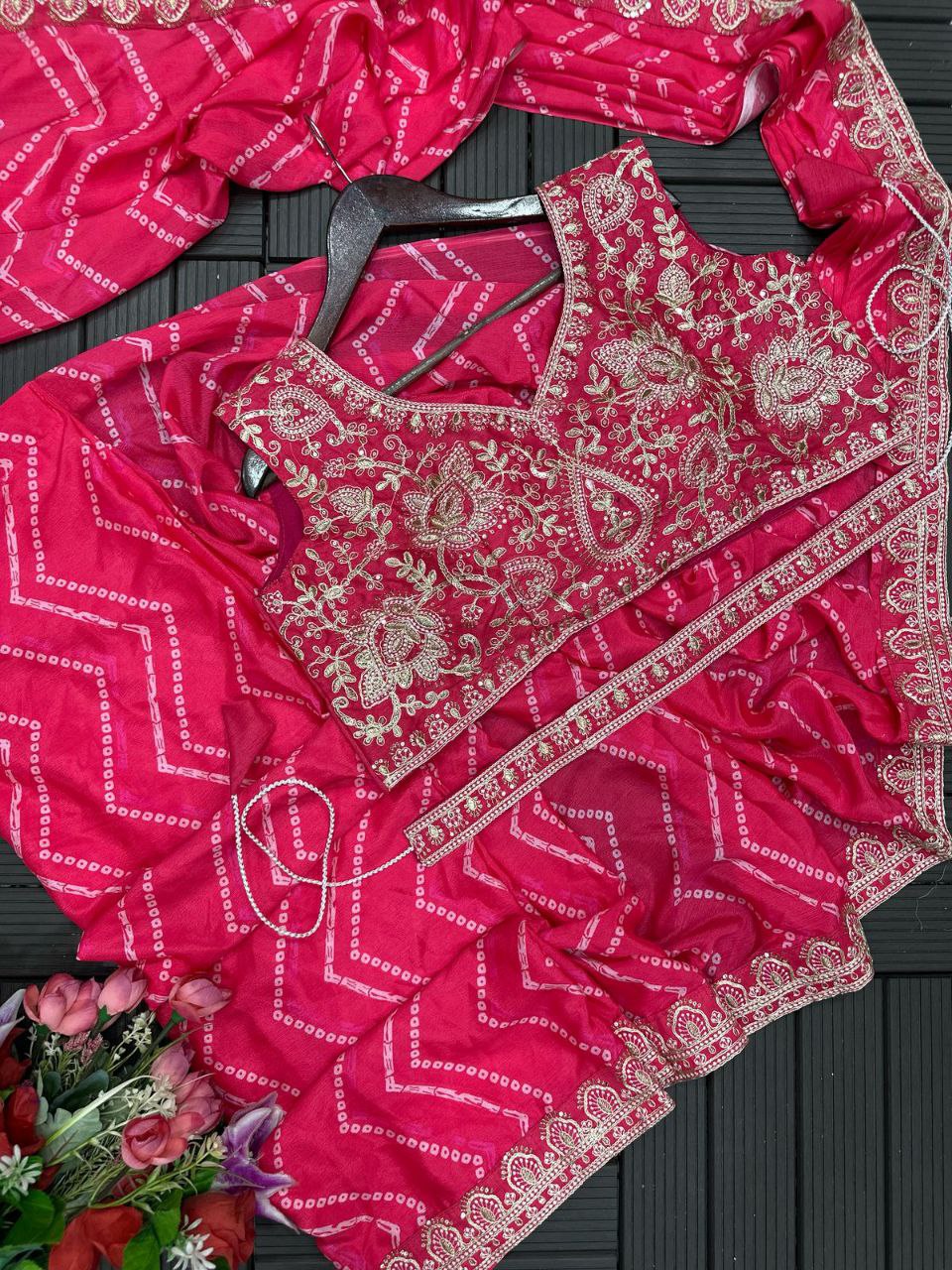 Embroidered Sequin Jacket with Ready-to-Wear Saree and Belt