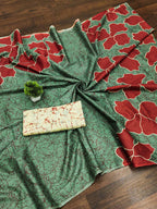 Floral Batik Hand Block Print Classic Mulmul Cotton Saree