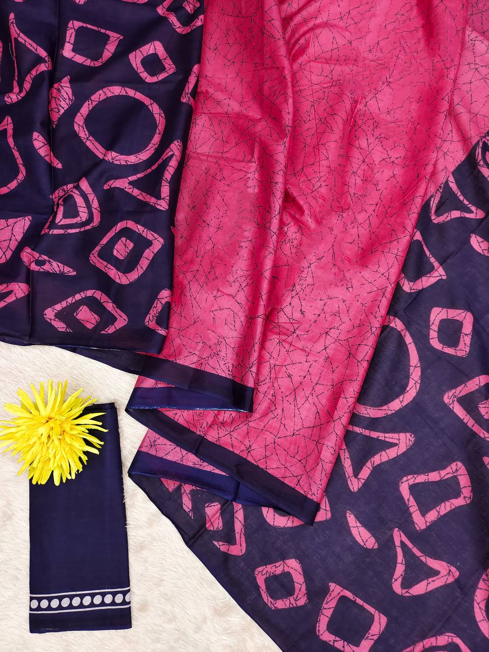 Block Printed Mulmul Cotton Saree