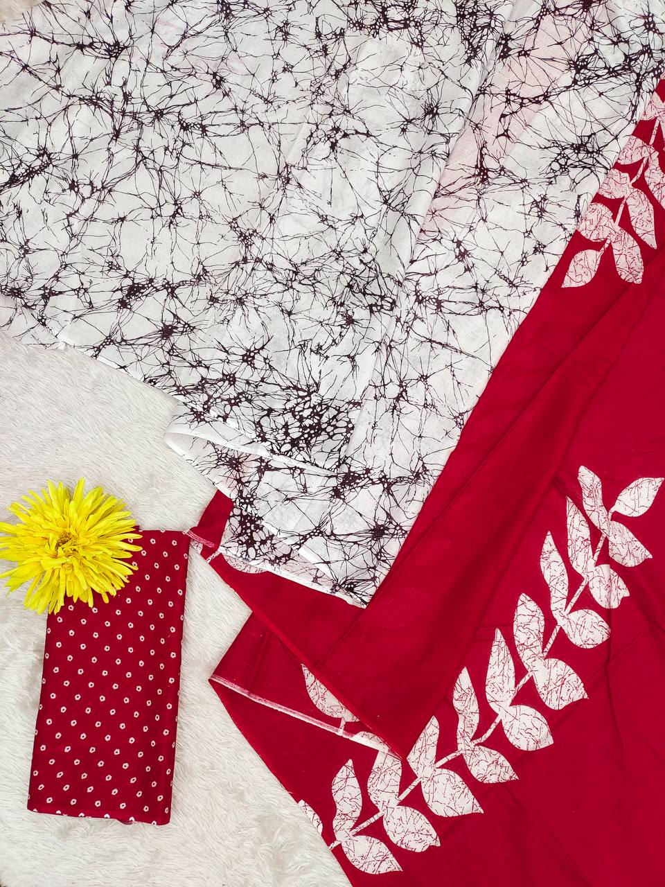 Mulmul Cotton Block Printed Saree