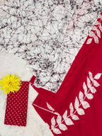 Mulmul Cotton Block Printed Saree