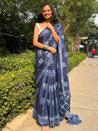 Mulmul Cotton Abstract Printed Saree
