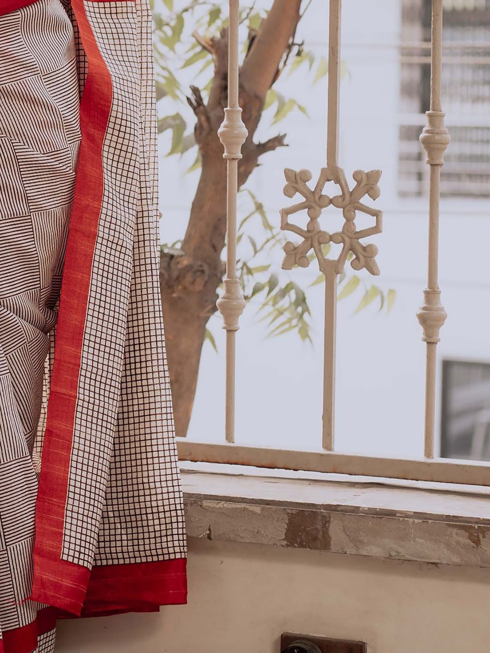 Mulmul Cotton Block Printed Saree