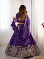 Chinnon Embroidered Sequins Lace Lehenga with Dupatta Set