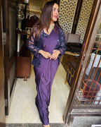 Elegant Ready-to-Wear Saree with Embroidered Sequin Jacket and Belt