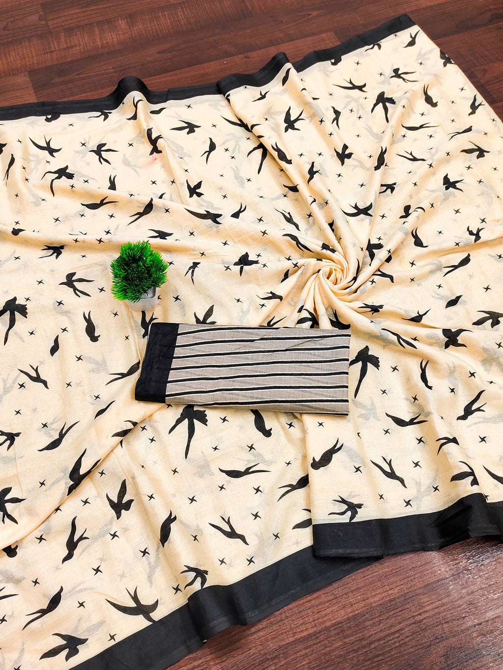 Mulmul Cotton Jaipur Block Print Saree