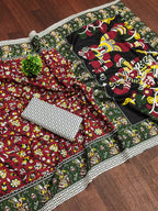 Mulmul Cotton Kalamkari Hand Block Print Saree