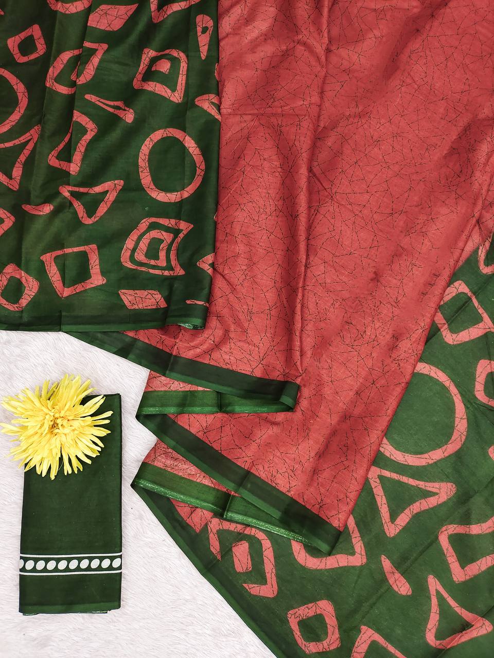 Block Printed Mulmul Cotton Saree