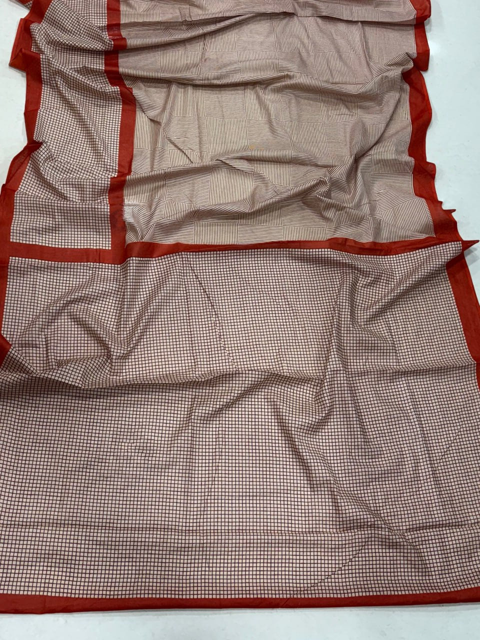 Mulmul Cotton Block Printed Saree