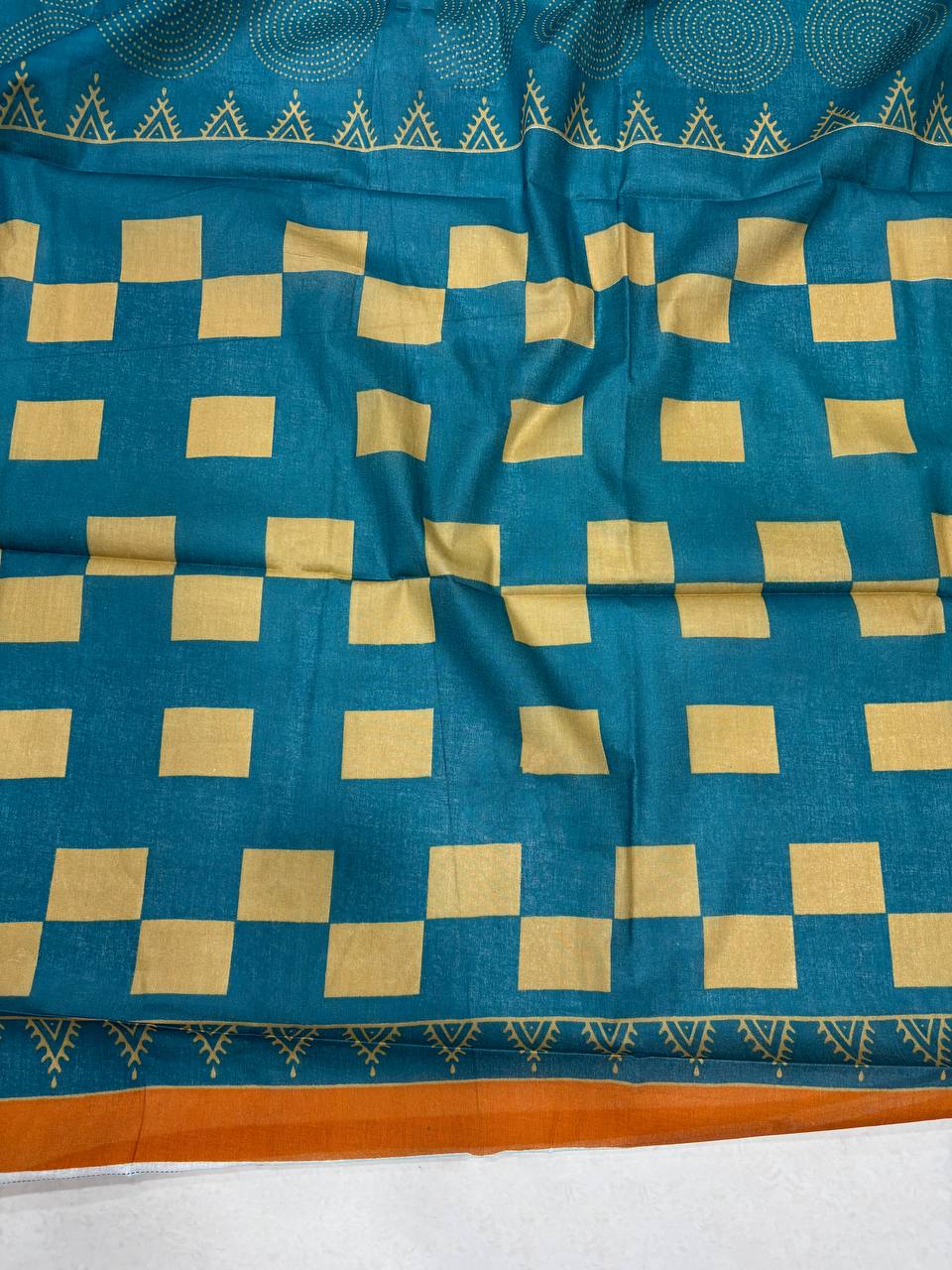 Mulmul Cotton Bandhni Hand Block Print Saree