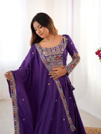 Chinnon Embroidered Sequins Lace Lehenga with Dupatta Set