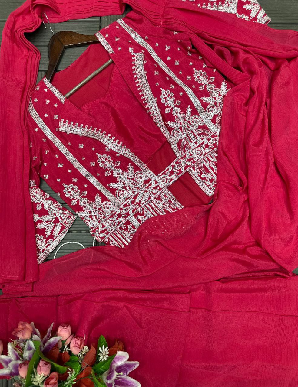 Ready-to-Wear Saree with Embroidered Sequin Jacket and Belt