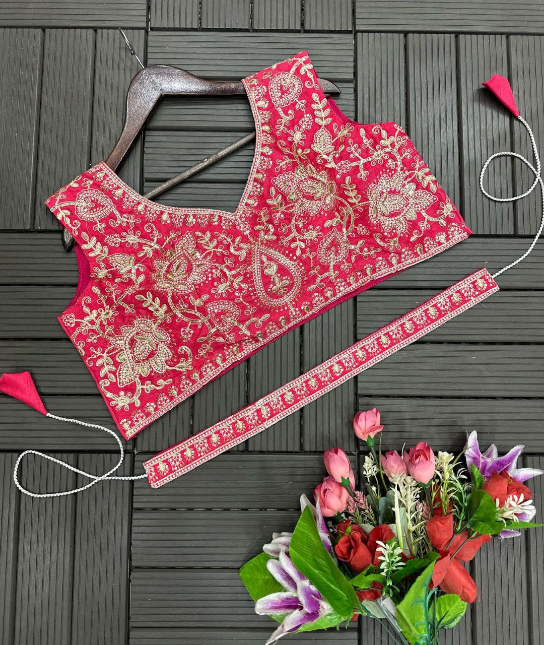 Embroidered Sequin Jacket with Ready-to-Wear Saree and Belt