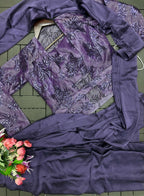 Elegant Ready-to-Wear Saree with Embroidered Sequin Jacket and Belt