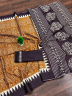 Abstract Print Mulmul Cotton Classic Saree