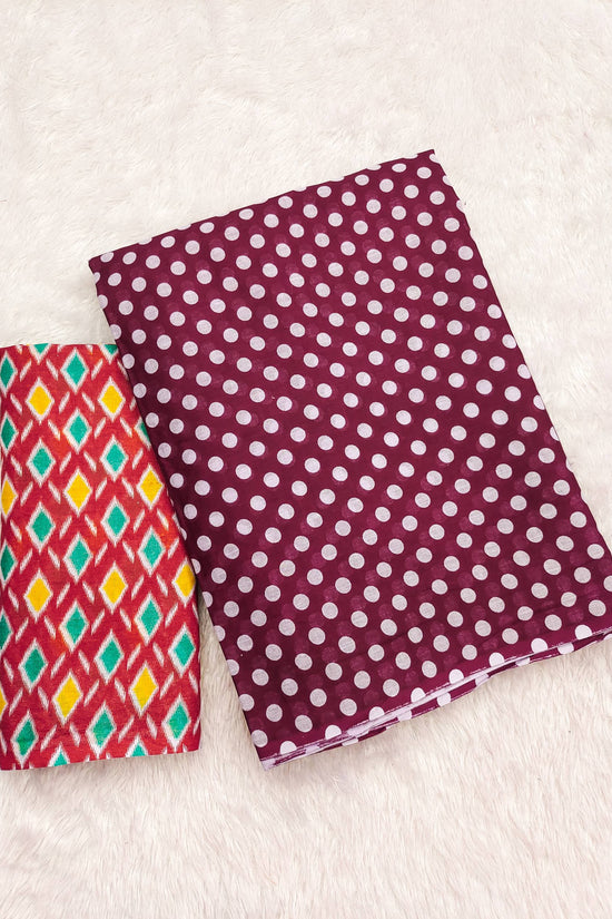 Polka Dot Printed Mulmul Cotton Saree for Woman