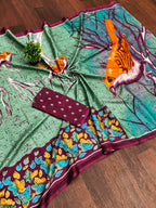 Heriage Style Hand Print Classic Mulmul Cotton Saree