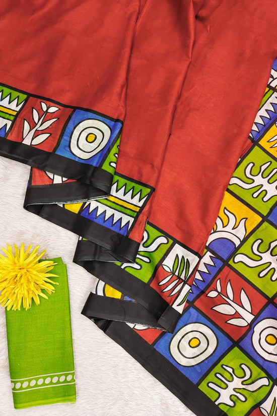 Block Pattern Printed Mulmul Cotton Saree