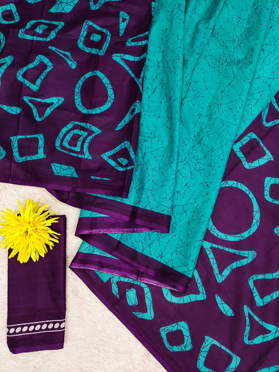 Block Printed Mulmul Cotton Saree